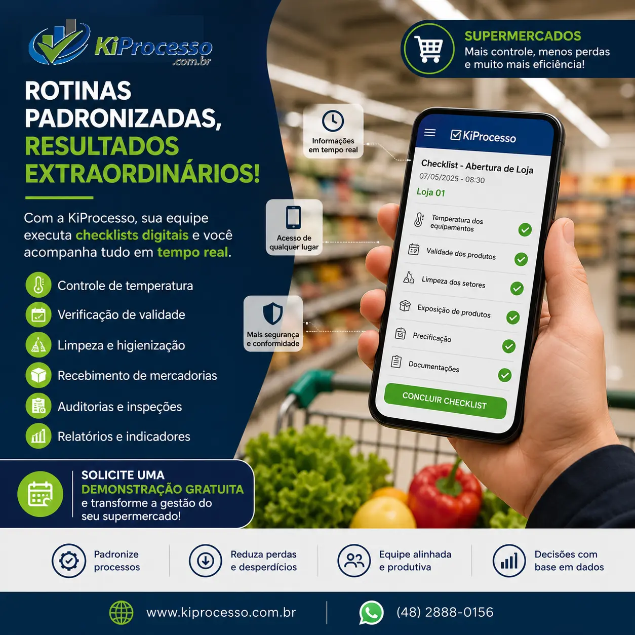 Resultado e lucro em supermercado no Pará com checklist KiProcesso — rotinas padronizadas e controle de estoque